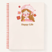 Schattige meisje 💗🌷 notitieboek (Voorkant)