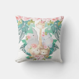 Schattige Meisje Oerwoud Dieren Kussen