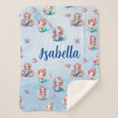 Schattige meisje onder het Zee zeemeermin deken me (Voorkant)