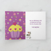 Schattige Meisje, Paard & Bloemen Persoonlijke Ver Kaart (Binnen)