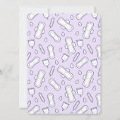 Schattige Meisje Paarse Menstruatiepad Eerste Peri Kaart (Achterkant)