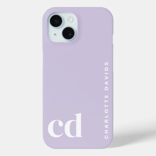Schattige Meisje Paarse Monogram Case-Mate iPhone Case (Achterkant)