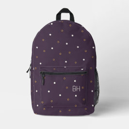 Schattige Meisje Paarse Polka Dots Monogram Initia Bedrukte Rugzak