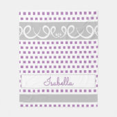 Schattige Meisje Paarse Vierkante Polka Dots & Swi Fleece Deken (Voorkant)