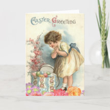 Schattige  Meisje Paaseieren Happy Easter