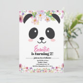 Schattige meisje panda Beer verjaardag Kaart (Staand voorkant)