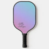 Schattige Meisje Pastel Blauw Paarse Roze Monogram Pickleball Paddle (Voorkant)