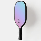 Schattige Meisje Pastel Blauw Paarse Roze Monogram Pickleball Paddle (Links)