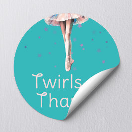 Schattige Meisje Pastel Roze Ballerina Tutu Op Tur Ronde Sticker