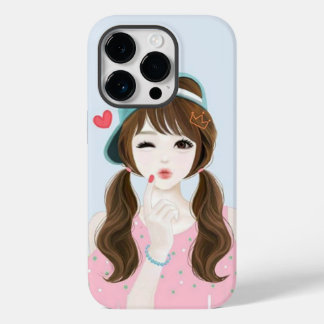 Schattige Meisje Patroonontwerper Gedrukt Mobiel H Case-Mate iPhone 14 Pro Hoesje