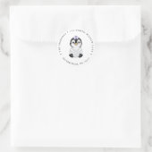 Schattige Meisje Penguin Retouradres Ronde Sticker (Tas)