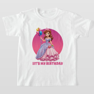 Schattige meisje Prinses Verjaardag aanpasbaar T-shirt