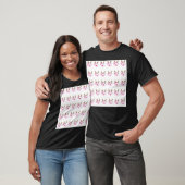 Schattige meisje rendier gezicht op roze hart acht t-shirt (Unisex)