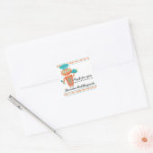 Schattige meisje robot chef food service catering  vierkante sticker (Envelop)