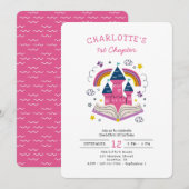 Schattige Meisje Roze 1e Verjaardag Uitnodiging (Voorkant / Achterkant)