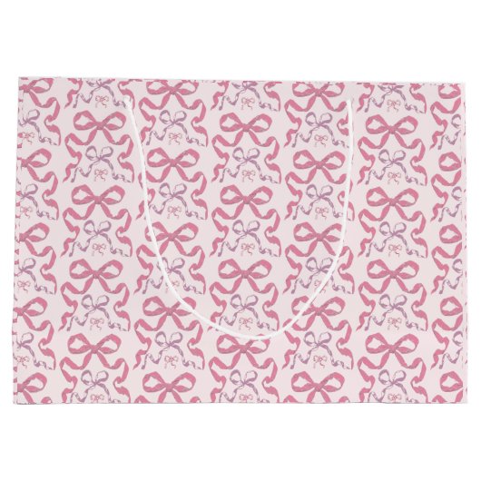 Schattige Meisje Roze Esthetische Boog Groot Cadeauzakje (Achterkant)