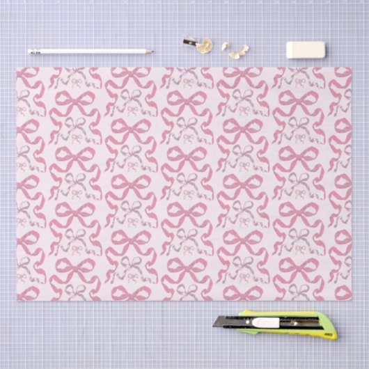 Schattige Meisje Roze Esthetische Boog Tissuepapier (Craft)