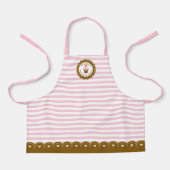 Schattige Meisje Roze Gestreepte Cupcake Bakken Schort (Voorkant)