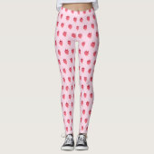 Schattige Meisje Roze Glitter Aardbei Leggings (Voorkant)