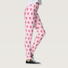 Schattige Meisje Roze Glitter Aardbei Leggings