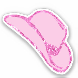Schattige Meisje Roze Glitter Cowgirl Pet Sticker
