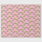 Schattige Meisje Roze Goud Satijn Esthetische Boog Cadeaupapier (Vlak)