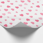 Schattige Meisje Roze Hart Verjaardag Cadeaupapier (Hoek)