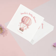 Schattige Meisje Roze Konijntje Vliegen in Ballon