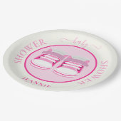 SCHATTIGE MEISJE ROZE LAARZEN BABY SHOWER PAPIEREN BORDJE (Gekanteld)