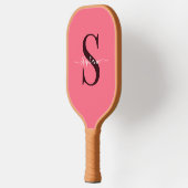 Schattige Meisje Roze Monogram Initiaal + Naam Pickleball Paddle (Links)