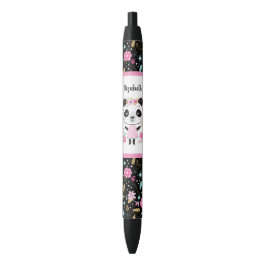 Schattige Meisje Roze Panda School Zwarte Inkt Pen