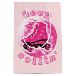 Schattige Meisje Roze Roller Schaats Keep Rollin Medium Cadeauzakje