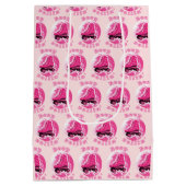 Schattige Meisje Roze Roller Schaats Keep Rollin Medium Cadeauzakje (Achterkant)