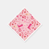 Schattige Meisje Roze Rood Disco Cowgirl Esthetisc Servet (Hoek)