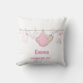 Schattige Meisje Roze Wasserij Clothesline Baby Na Kussen (Voorkant)