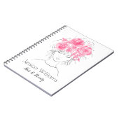 Schattige  meisje roze waterverf rozen-Floral Notitieboek (Linkerzijde)