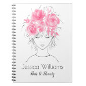 Schattige  meisje roze waterverf rozen-Floral Notitieboek (Voorkant)
