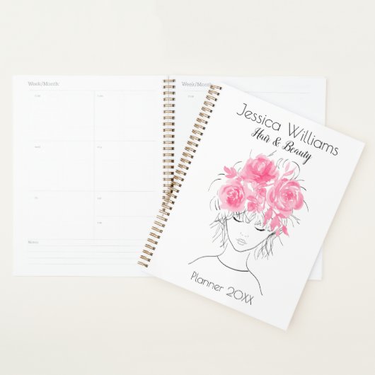 Schattige  meisje roze waterverf rozen-Floral Planner (Display)