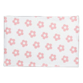 Schattige Meisje Roze Wit Daisy Bloemen Patroon Kussensloop (Achterkant-Links)
