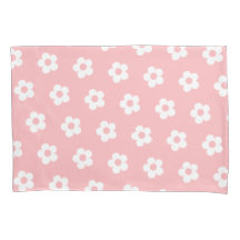 Schattige Meisje Roze Wit Daisy Bloemen Patroon
