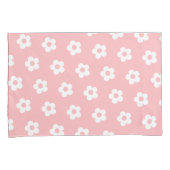Schattige Meisje Roze Wit Daisy Bloemen Patroon Kussensloop (Voorkant-Rechts)