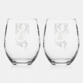 Schattige Meisje Schaatsen Drinkware Set Wijnglas Zonder Voet (Rechts)