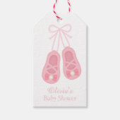 Schattige Meisje Schoenen Ballerina Baby shower La Cadeaulabel (Voorkant)