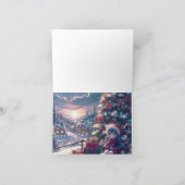 Schattige meisje Sinterklaas met baard Bedankkaart (Binnen)