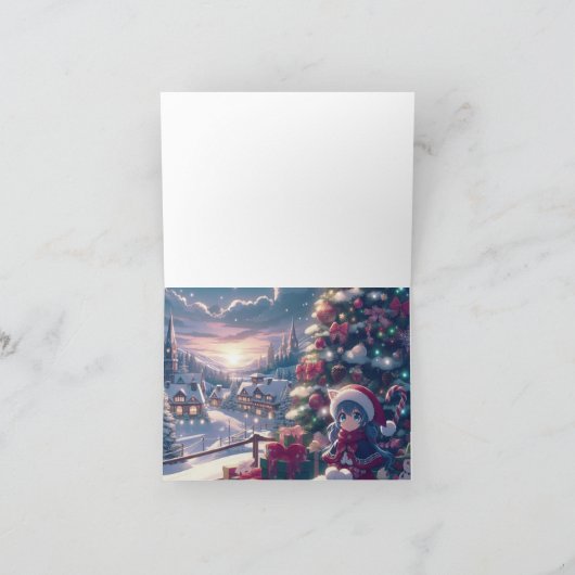 Schattige meisje Sinterklaas met baard Bedankkaart (Binnen)