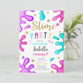 Schattige Meisje Slime Party Verjaardag Kaart (Staand voorkant)