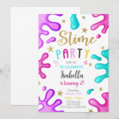 Schattige Meisje Slime Party Verjaardag Kaart (Voorkant / Achterkant)