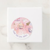 Schattige meisje Space Planets and Stars bedankt Bedankjes Labels (In situ)