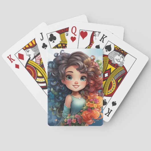 Schattige meisje speelkaarten (Achterkant)
