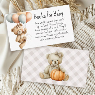 Schattige Meisje Teddy Bear Ballonnen Boeken voor  Informatiekaartje